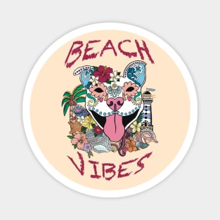 Beach sugar Skull dog Magnet